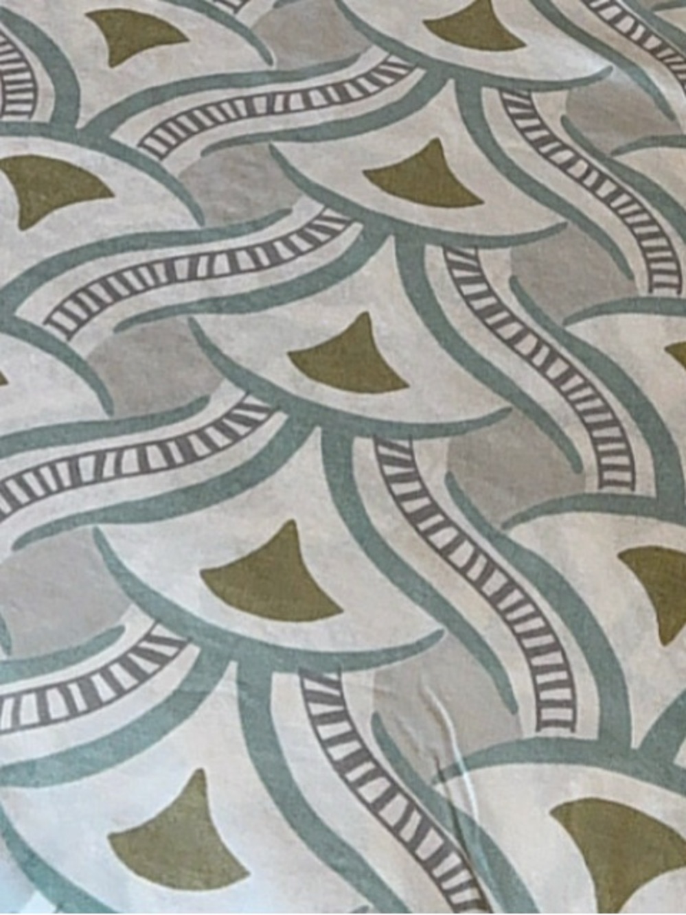 Serena & Lily Duvet Cover Full Queen Blue Green Mediterranean geometric coastal - Picture 4 of 7